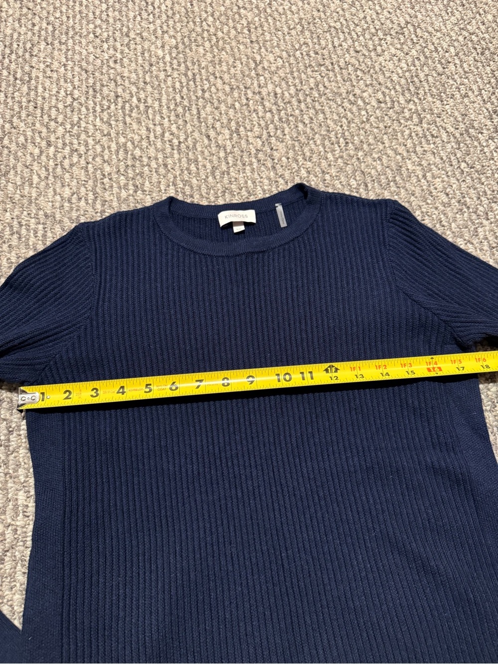 Kinross Navy Side Zip Ribbed Sweater - Picture 5 of 9